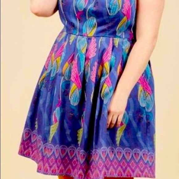 Modcloth Dresses & Skirts - ModCloth peacock fit and flare dress-size 2x